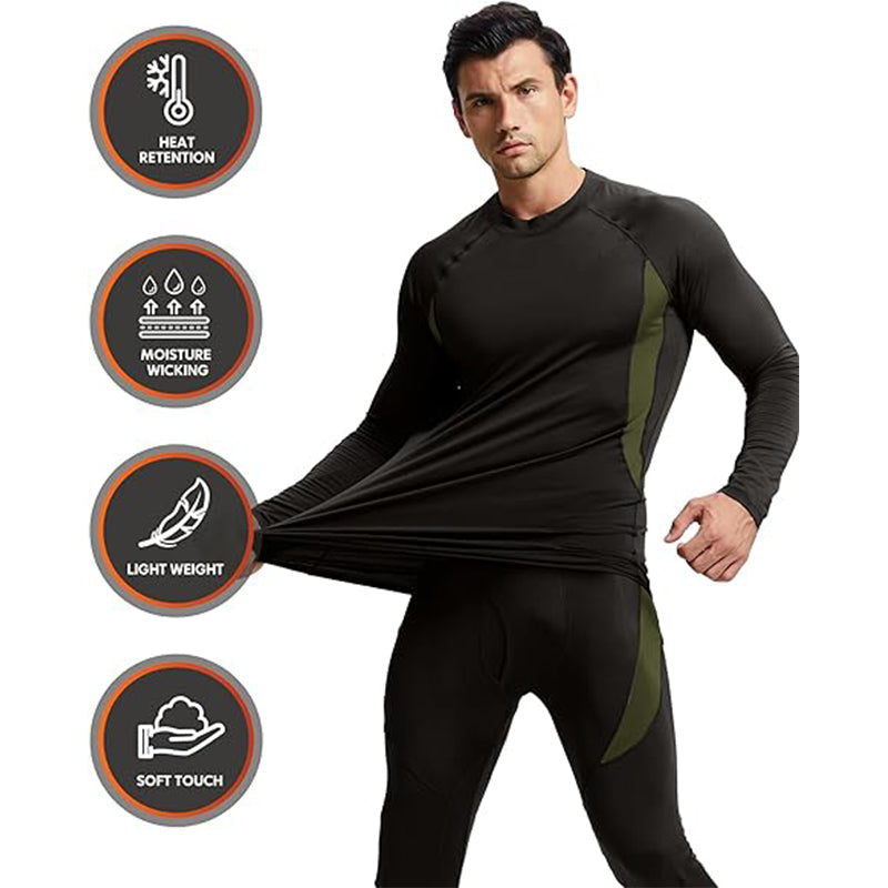 Men's Long Sleeve Stretch Thermal Base Layer Set
